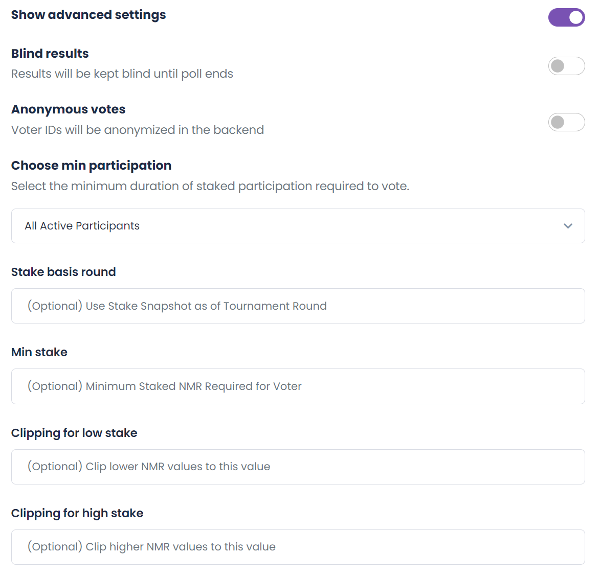 Poll Creation Advanced