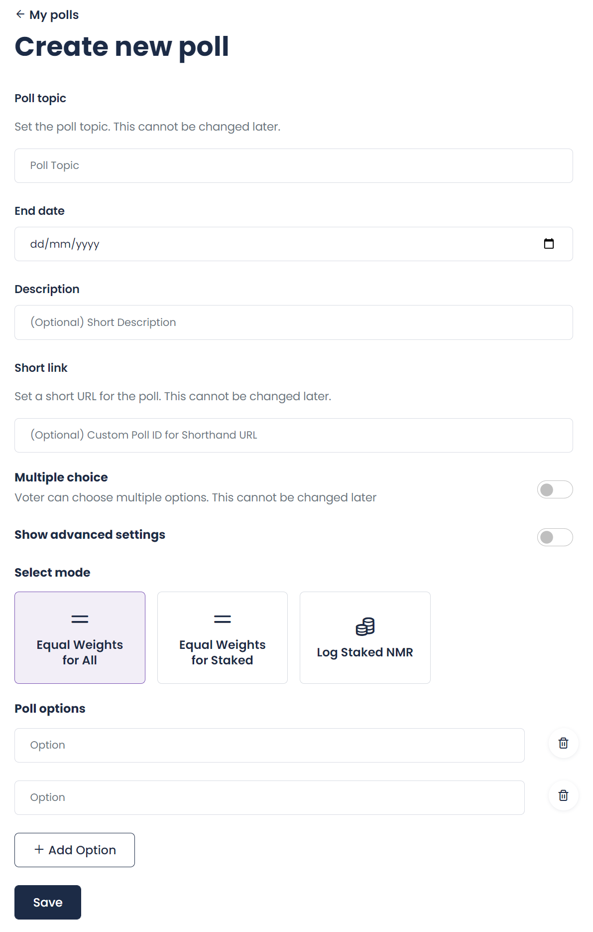 Poll Creation Basic